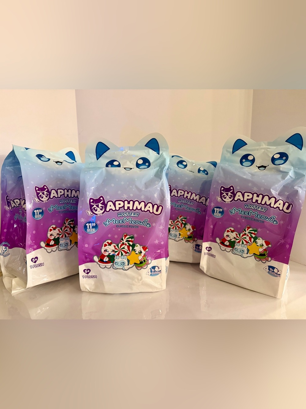 Aphmau Mystery MeeMeows Classic Holiday Plush 11” Limited Edition Full Set of 4